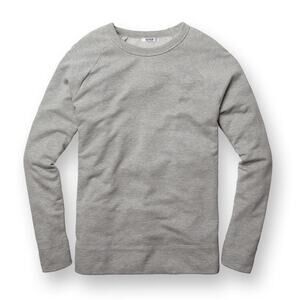 Buck Mason Cotton Crewneck Sweatshirt Top Gray Small